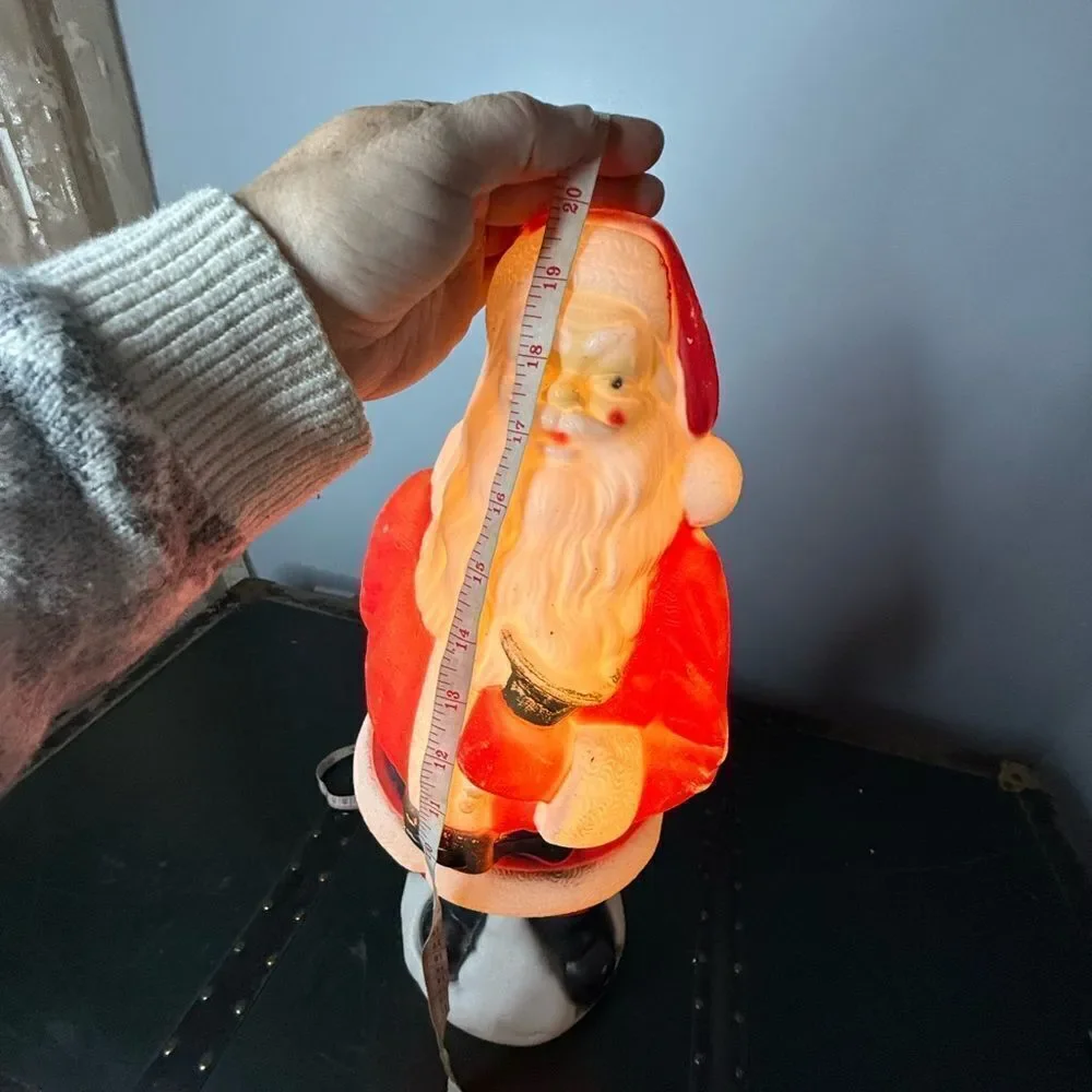 Vintage Empire 19” Plastic Blow Mold Santa Clause Lighted WORKS Christmas